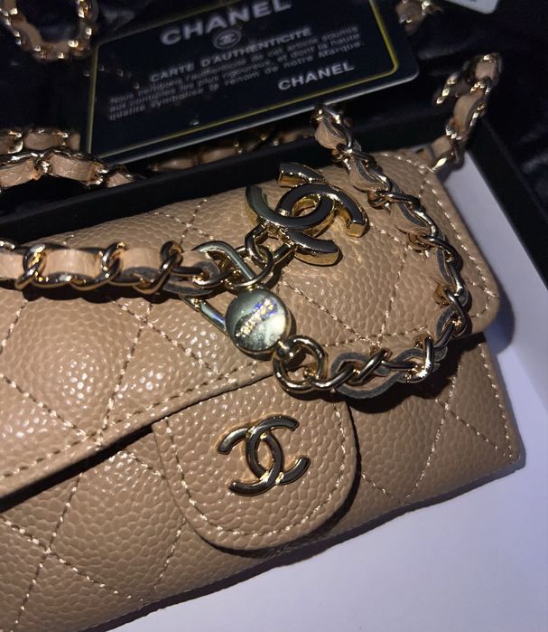 Мини чанта chanel beige