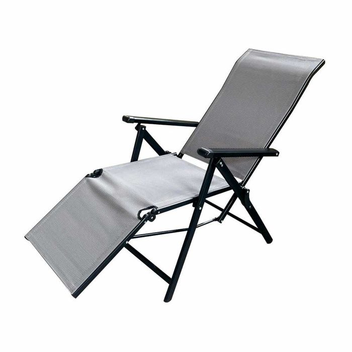 Sezlong pliabil de gradina din otel, pliabil,  165x48x115 cm gri