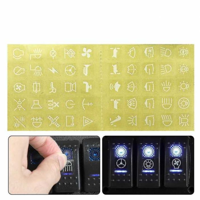 Панел за вграждане с 3 бутона ON OFF 12-24V за лед бар фарове лебедка