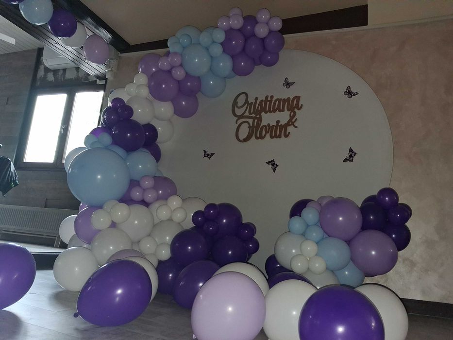 Arcada baloane Aranjamente botez Decor botez Photocorner aniversare Panou foto gender reveal Aranjament cristelnita ARANJAMENTE BALOANE ZI NASTERE