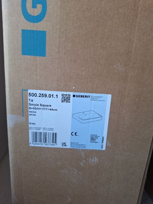 Vand lavoar Geberit Smyle Square 55 x 44 cm