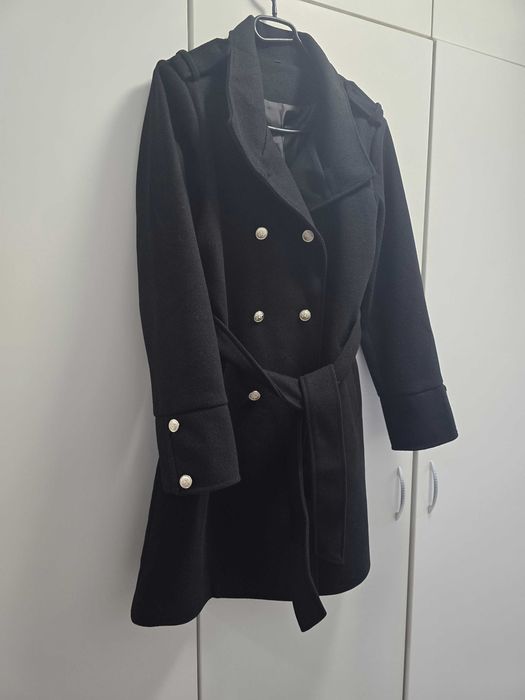 Дамско черно палто