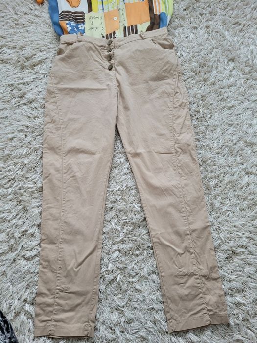 Pantaloni bej de vara+o camasa marime M