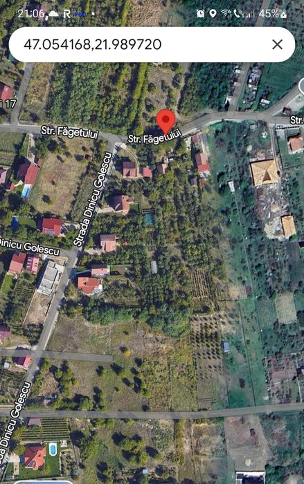 Teren intravilan Oradea str Fagetului  53 eur/mp cu utilități