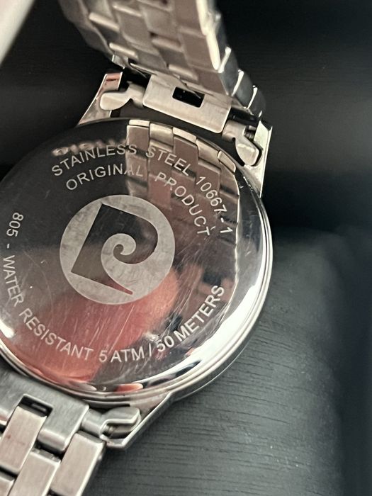 Pierre Cardin 39mm Cadran Negru Curea Oțel Cuarț Japonez NOS