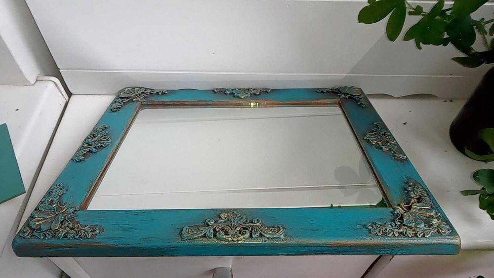 огледало ,закачалка -комплект в синьо