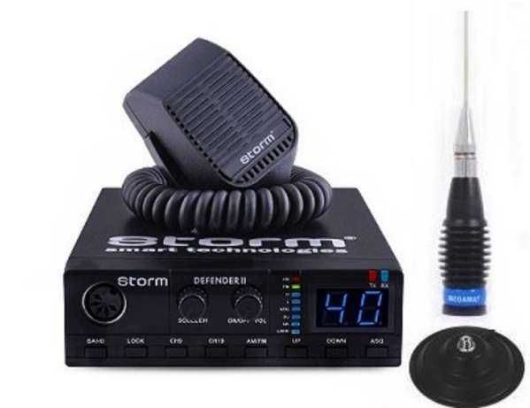 Statie CB Storm Defender ASQ 4-20w cu antena Megawat ML145 cu magnet