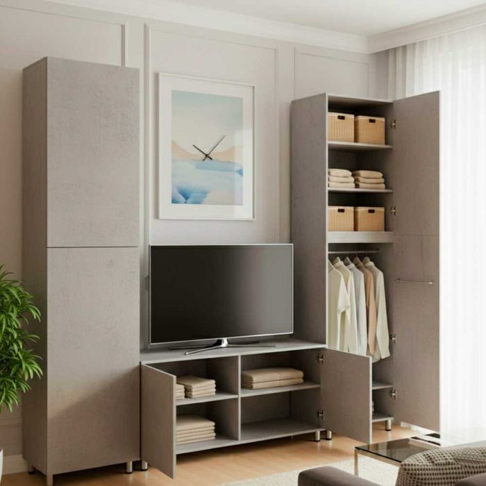 Акция! ШКАФ ЛОФТ / SHKAF LOFT / Серый шкаф / Kiyim shkafi / Стенка /