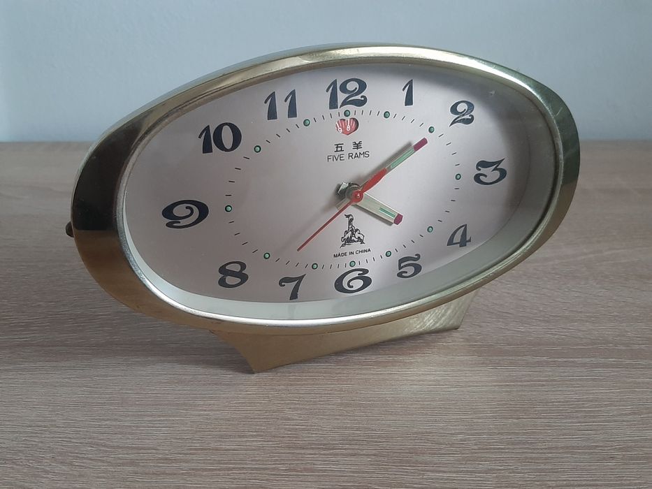 Ceas Deșteptător Vintage FIVE RAMS – Model Oval Space Age – mecanic