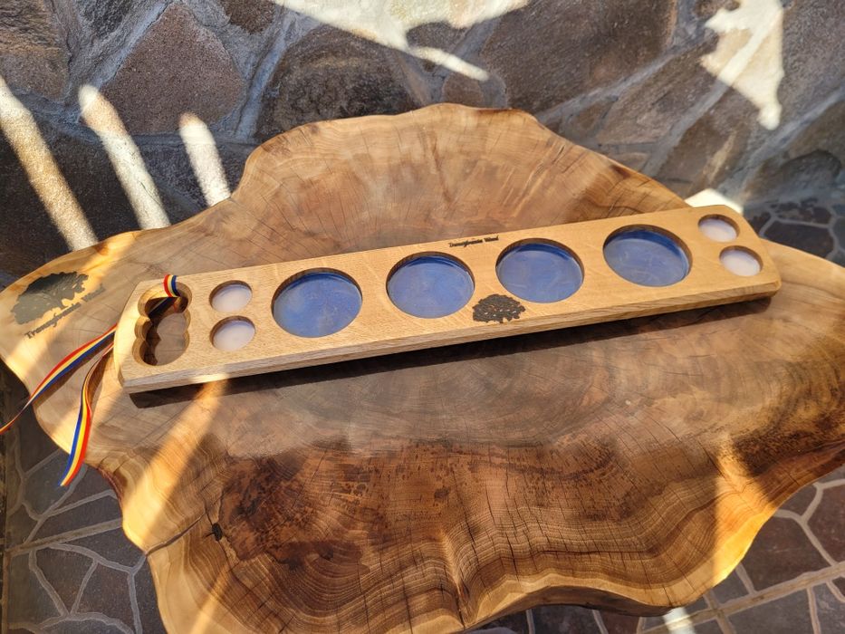 Platou și shatiere din lemn cu rasina epoxy