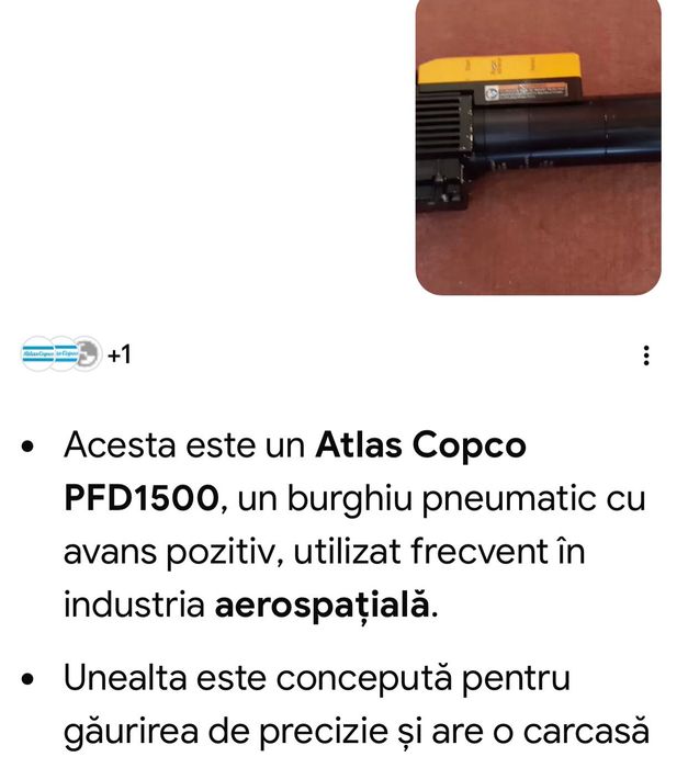 Atlas Copco PFD1500 masina gaurit pneumatica