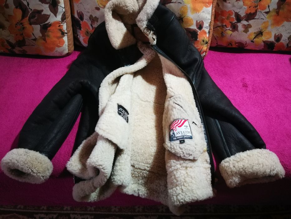 Cojoc piele/blana B-3 Flight Bomber Pilot Aviator Shearling Ww2