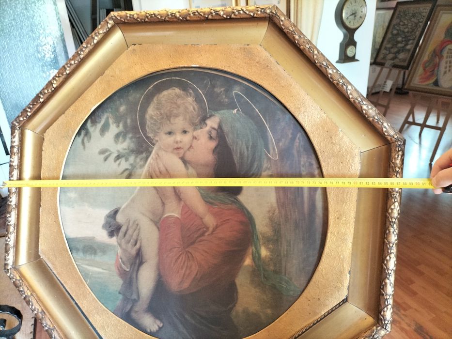 Tablou icoana rama hexagonala vintage