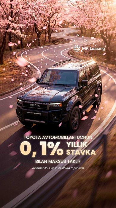 Toyota: 0,1% yillik stavka bilan maxsus taklif!