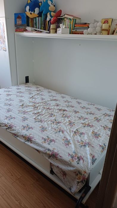 Pat rabatabil 120x200 cm – alb, fără saltea