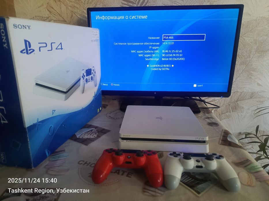 Ps4 slim 1tb goldhen proshivka +30 ta oʻyin 3 oy garantiya