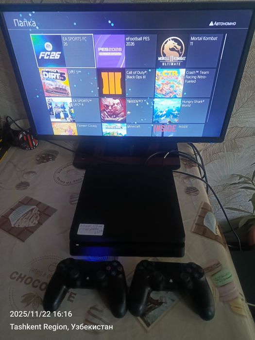Ps4 slim 1TB goldhen proshivka qilingan+39 ta oʻyin +garantiya