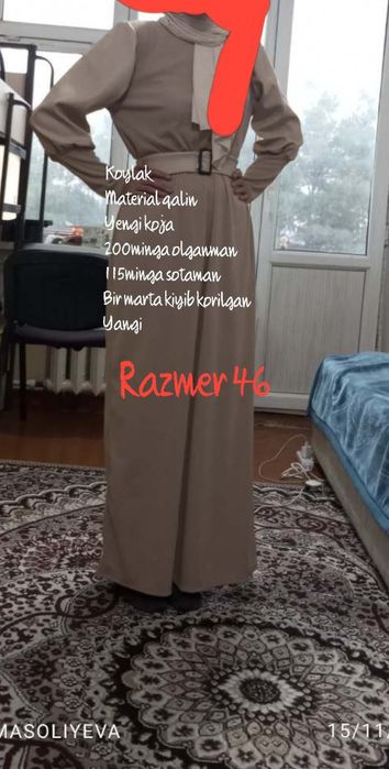 Koʻylak yangi kiyilmagan katta kelgani 46 48 razmer tushadi