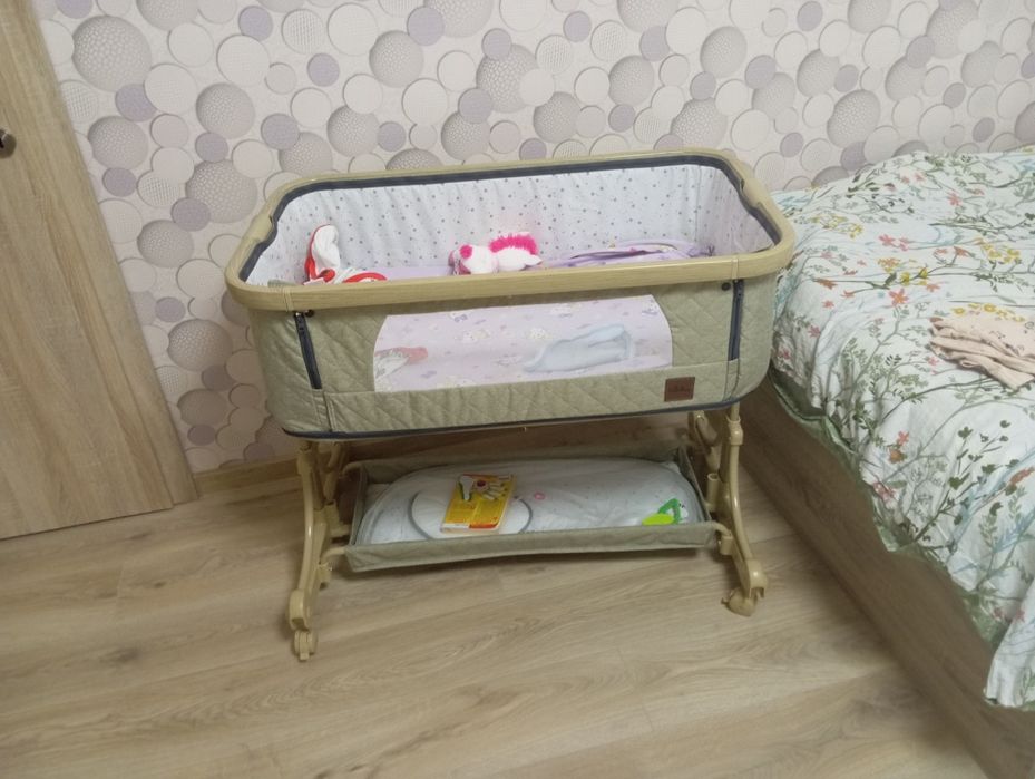 Кошара Бебешко легло 3 в 1 с бежова мрежа против комари