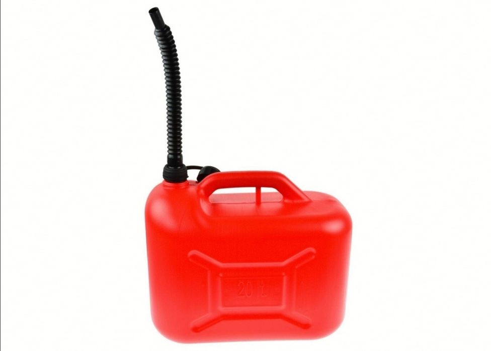 Пластмасова туба за гориво/масло 20л. + гъвкав накрайник/чучур/фуния