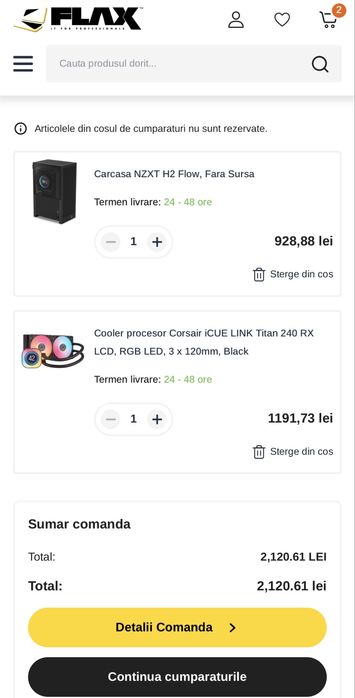 Carcasa NZXT H2 Flow + cooler AIO Corsair iCUE LINK TITAN RX LCD
