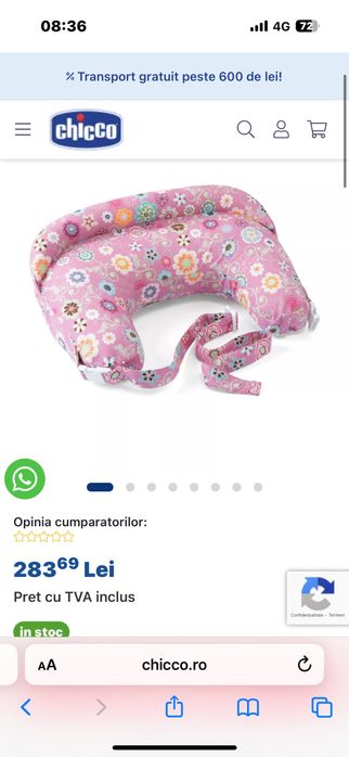 Perna alaptat chicco boppy