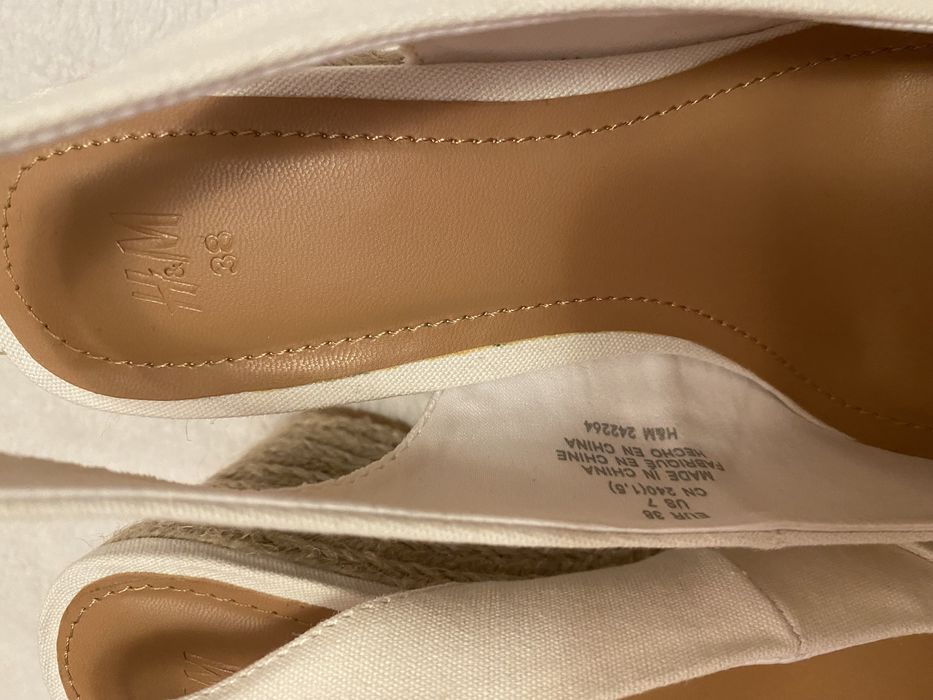 Sandale albe de vara cu platforma H&M noi