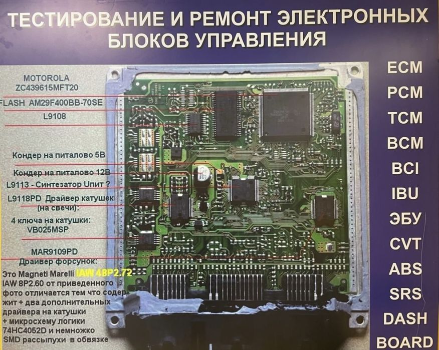 Электронщик, Ремонт ЭБУ и блоков управления