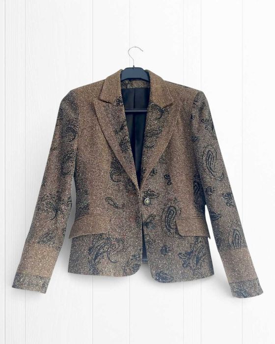 Sacou vintage Lehel mărimea S (36/38) imprimeu Paisley / tweed fin