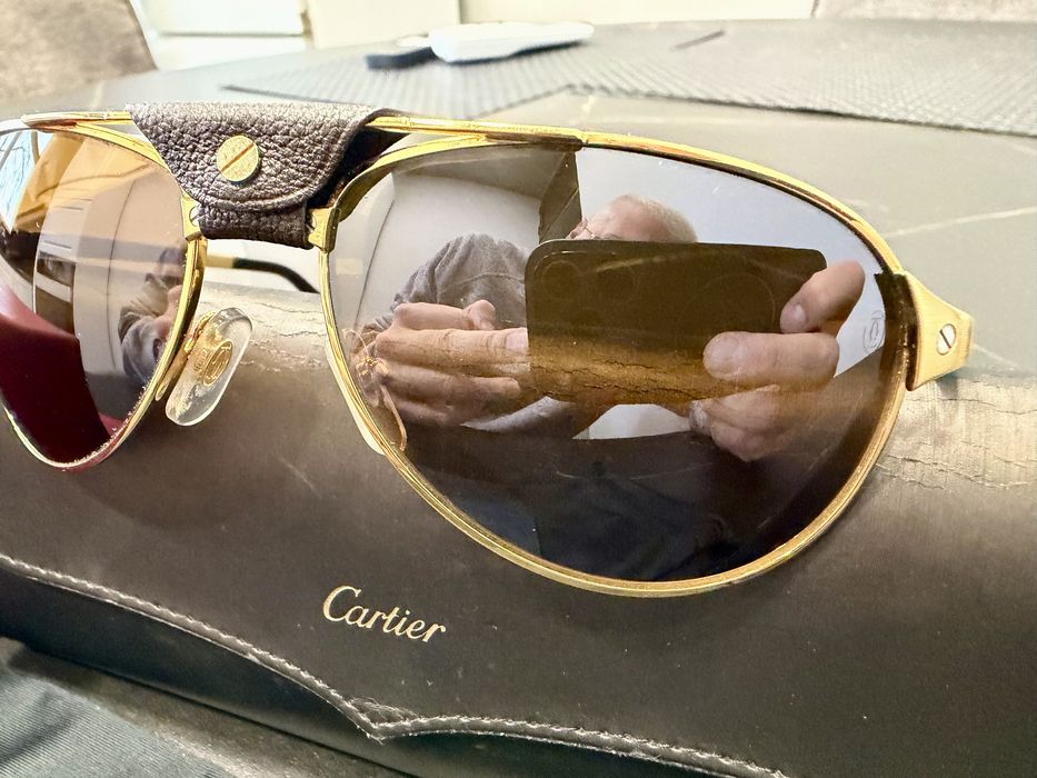 Cartier santos dumont gold sunglasses