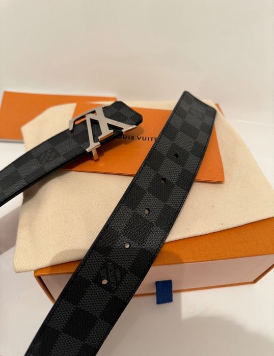 Curea Louis Vuitton Damier originală reversibilă LV nouă cu factura