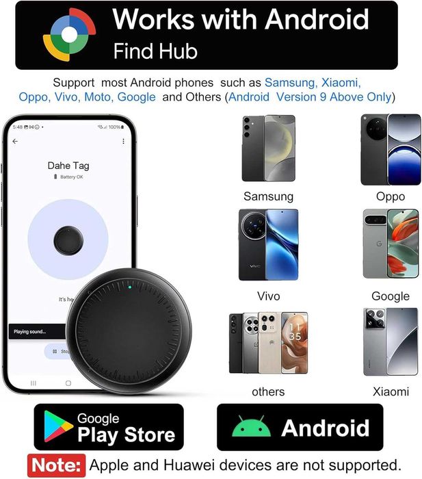 Android Air Tracker, 4 броя Android Smart Tag, Работи с приложението Google Where is, Bluetooth