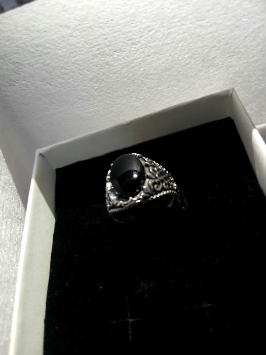 Uzuk Obsidian vulqon toshi 25K uzuk 925k Saudiadan zakaz qilib yasagan