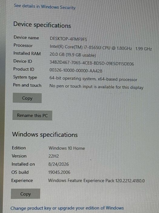 Acer 17,3 Full HD• i7-8565U• 20Gb ram• Nvidia MX250• SSD 256gb