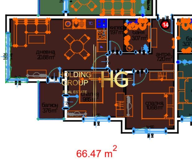 Продава се Тристаен апартамент в Варна, м-т Пчелина - 67 кв.м за 1446 €/кв.м - Снимка #2