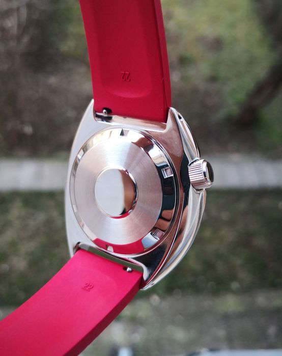 Ceas automatic Seiko Mod Turtle Special Red curea FKM