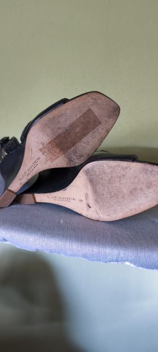 Sandale negre din piele La Fenice Venezia