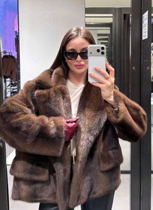 Палто шуба Zara голям размер, ново