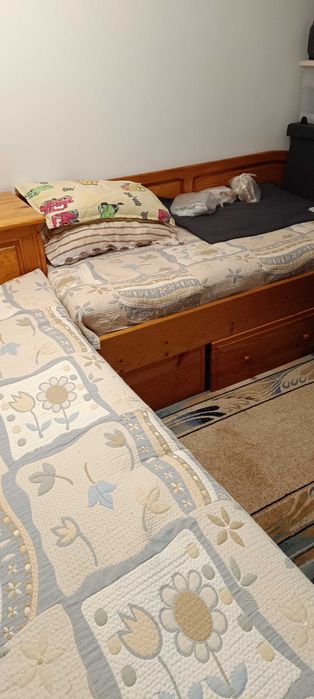 Ъглови легла от масив + ракла