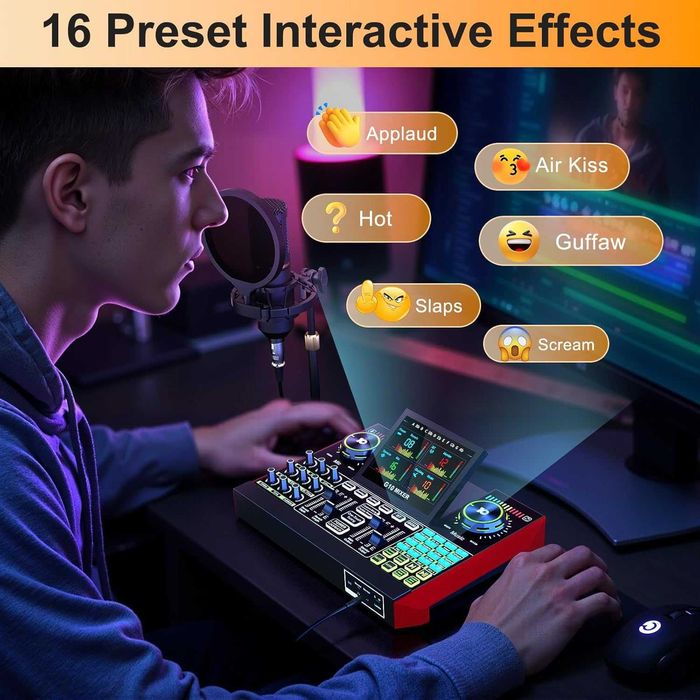 Vând G10 Audio Mixer / Sound Board-Podcast, Streaming, Karaoke. NOU!