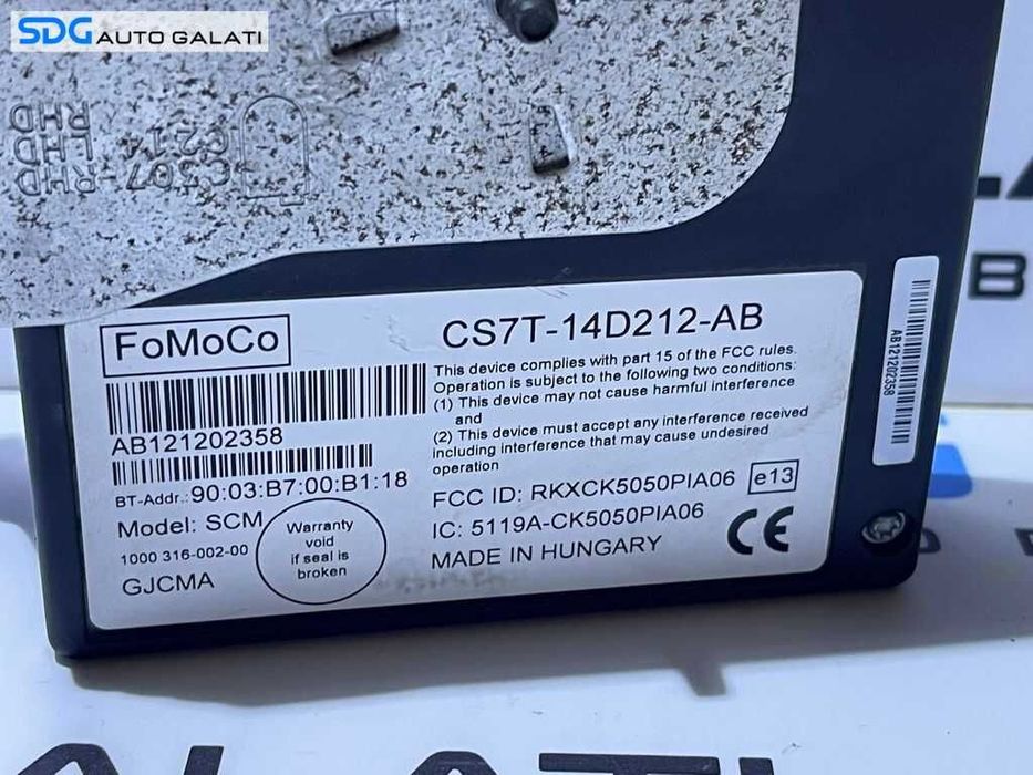 Unitate Modul Calculator Bluetooth Ford Focus 3 2011 - 2019 Cod CS7T-14D212-AB CS7T14D212AB