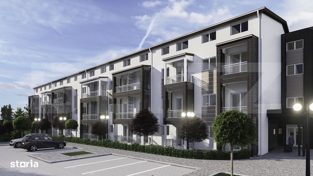 Apartament cu 2 camere, 44,77 mp utili, balcon