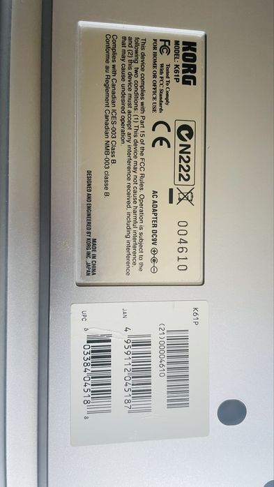 Синтезатор korg k61p