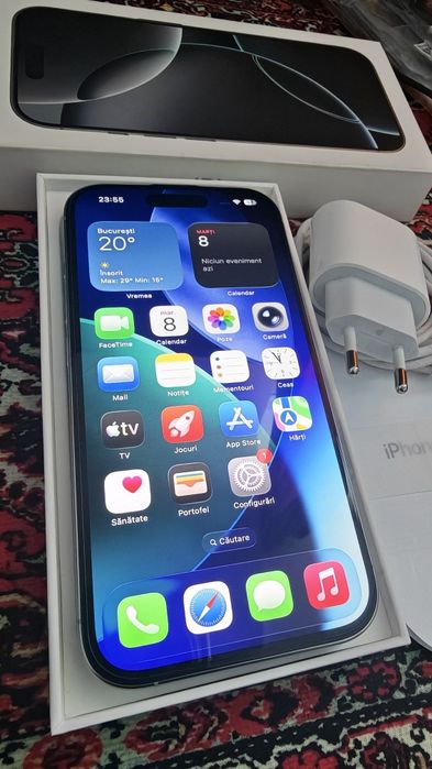 iPhone 16 Pro, White Titanium, 256 GB, 97% FULL BOX + EXTRA