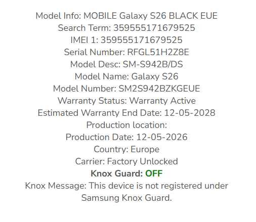 Samsung Galaxy S26 black 256gb nou