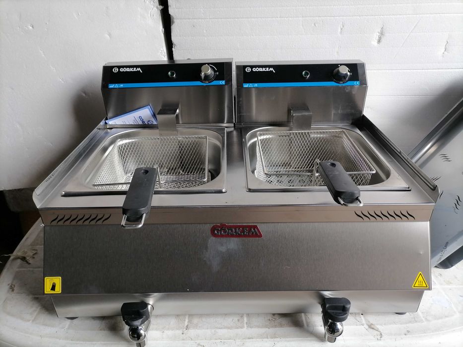 Фритюрник® Професионален Електрически   8+8литра 6kw фритюрник