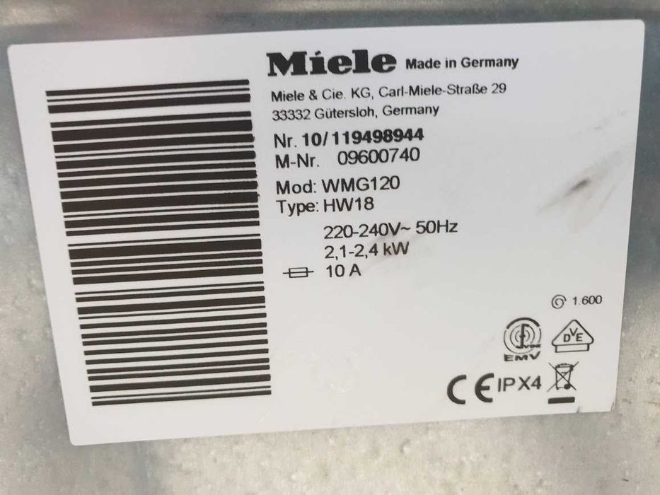 Miele W1 TwinDos Пералня Миеле 12м Гаранция