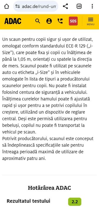 Scaun auto copii Cybex Sirona 0-48 luni