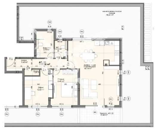 Тристаен апартамент Христо Смирненски    9-10762