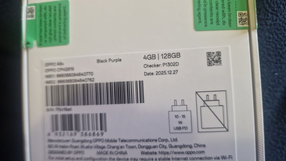 Смартфон GSM OPPO A6x 4G, 4GB, 128GB, Black Purple
